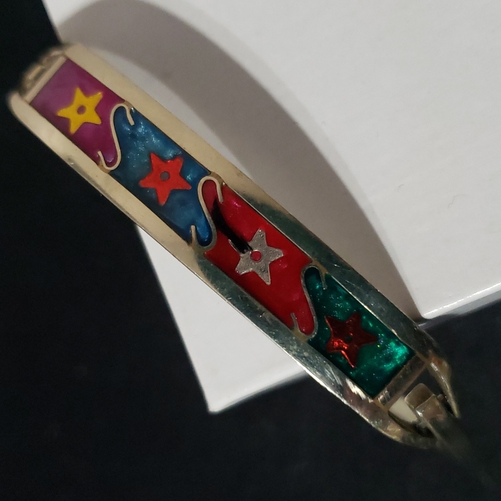 Vintage Pretty Taxco Alpaca Mexican Bangle Bracelet.